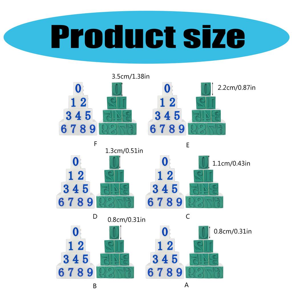 10Pcs Detachable Number Stamp Digital Stamp From 0 To 9 Number Stamp For Card Making Scrapbooking Journaling Teaching