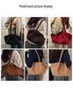Women's Suede Pleated Tote Bag - Large Capacity, Retro Korean Style Shoulder Handbag for Autumn/Winter 2025