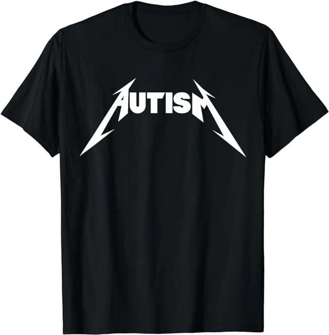 Sjovt Design Autisme Skelet Meme Metal Rock Til Mænd Kvinder T-Shirt