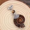 Stone Beads Natural Spiral Pattern Ammonite Fossil Stone Pendant Cabochon Conch Shell Stone Pendant