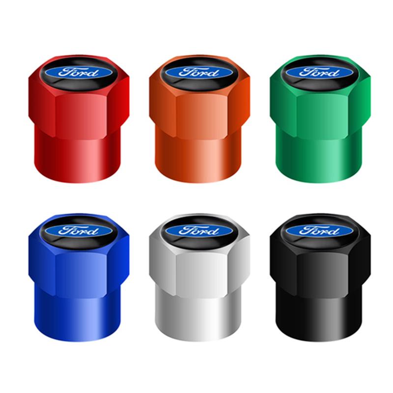 EFOS1 4PCS Metal Wheel Tire Valve Caps Stem Case For Ford Fiesta EcoSport ESCORT focus 1 focus 3 focus 2 Car Styling