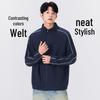 MINISO Men's Stand Collar Colorblock Zipper Jacket