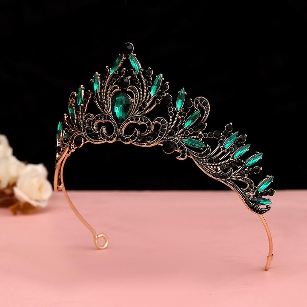 Elegant Baroque Crown Vintage Princess Rhinestone Tiara Ancient Greece Tiara Birthday Head Jewelry