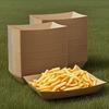 100pcs Paper Food Trays Disposable Paper Food Boat Kraft Food Serving Boats Food Holder Trays for Snacks French Fries Nachos Hot Dog Tacos BBQ Party
