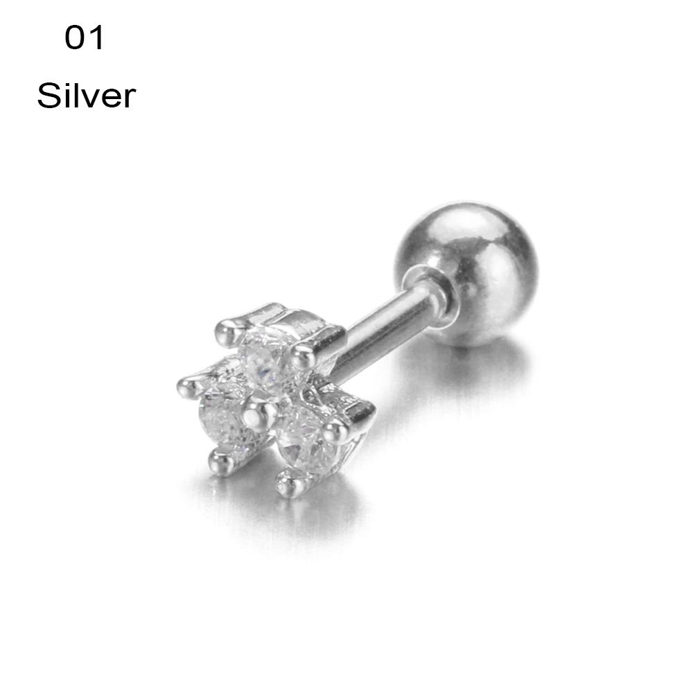 Серьги-гвоздики Helix Tragus Star Moon Heart CZ Пирсинг ушей Серебряные золотые украшения для тела