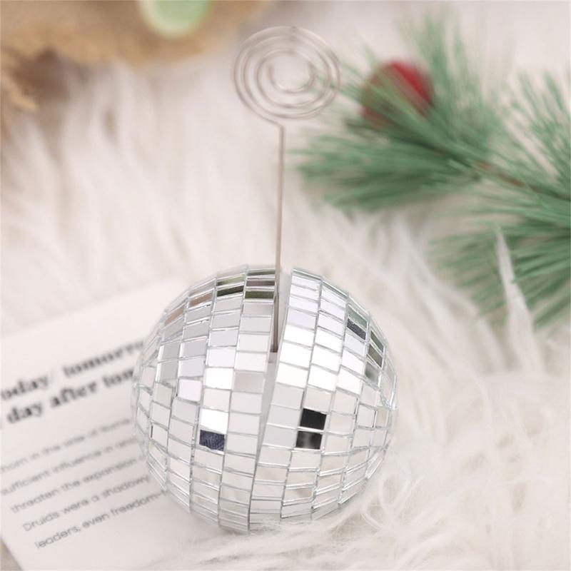 Elegant Disco  Namecard   For Event  Desk Stand  Table Number Holders Silver Place Card