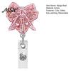 Nurse Badge Clip Reel, Funny Retractable Glitter Acrylic Name Tag Holder with Clip, Sparkly Cute ID Card for Teachers Student Staffs