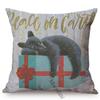Vintage Christmas Sofa Decoration Cushion Cover Cute Small Animal Bunny Deer Fox Festive Home Decor Throw Pillow Case Cojines