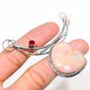 Подвеска из натурального розового опала, граната, стерлингового серебра 925 пробы, 2,84 дюйма, S7a79