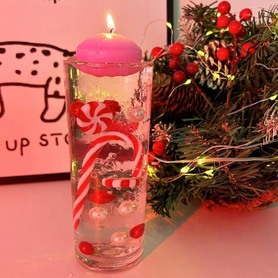 Рождественский набор наполнителей для ваз Плавающие бусины Подсвеченные бусины из искусственного жемчуга Прозрачные водные бусины Рождественские украшения для особых случаев Плавающие свечи