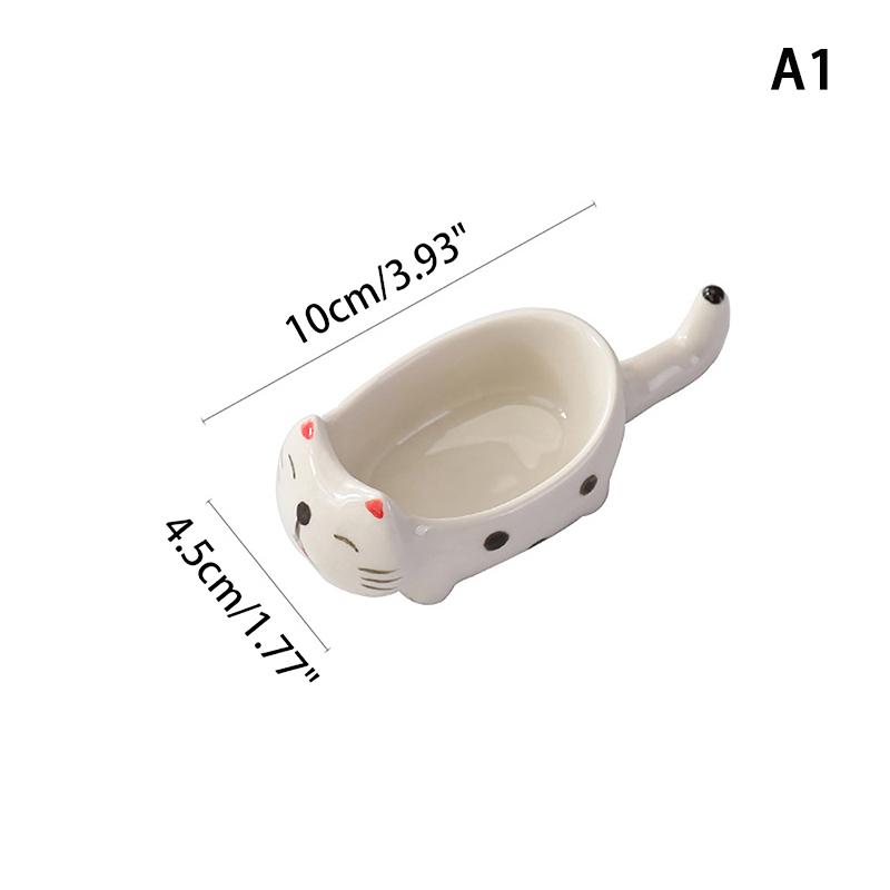 Cartoon Cat / Rabbit Sauce Dishes Ceramic Pot Sauce Dipping Dishes Kitchen Knife And Fork Holder Table Decoration