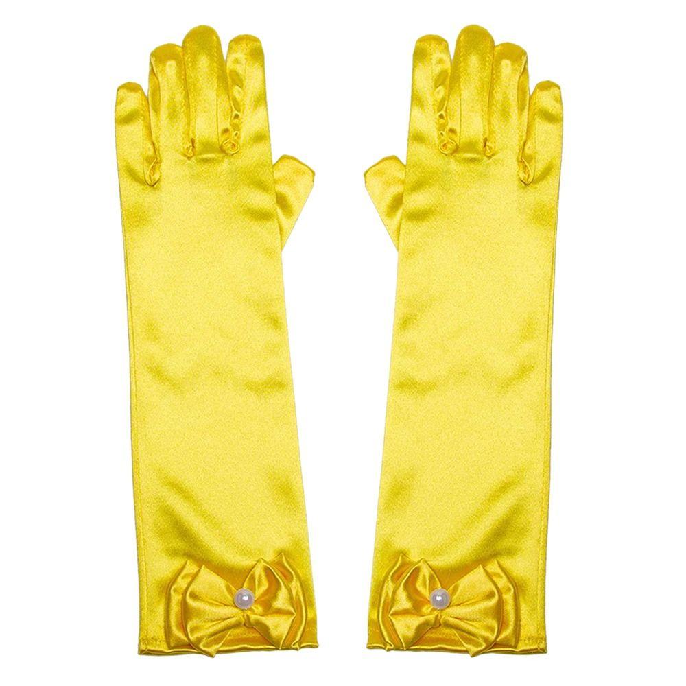 Satin Sequins Stage Gloves Children Long Gloves Full Finger Mittens Princess Skirt Accessories