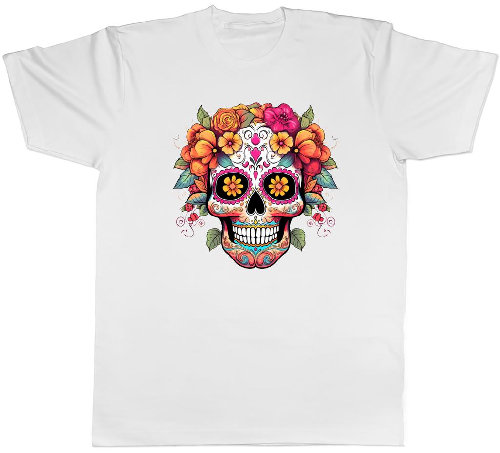 Day of the Dead Unisexs TShirt Halloween Skull Head Flower Lady Tee Gift