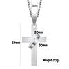 Geometric Cross Tag Necklace, Pendant with Ring Decoration, Men's Simple Titanium Steel Lettering Accessories, Two-color Optional