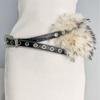Rhinestone Furry Waistband Y2K Plush Waist Belt Fashion Leather Fur Belt  Daily