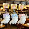 Soft Cartoon Plush Cat Keychain Fluffy Adorable Pendant Mini Backpack Purse Decor Ideal Birthday Gift for Girls