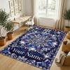Creative Theme Soft Crystal Velvet Rug Custom Name & Text Print Non Slip Floor Rug for Bedroom Living Room