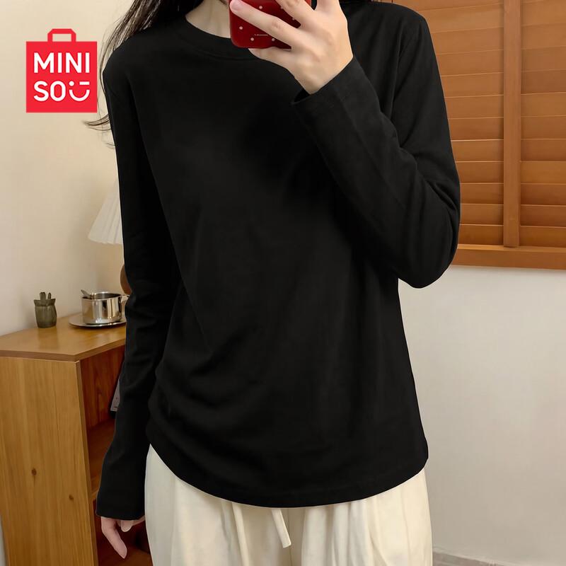 MINISO Женская хлопковая футболка с длинным рукавом, весна 2026
