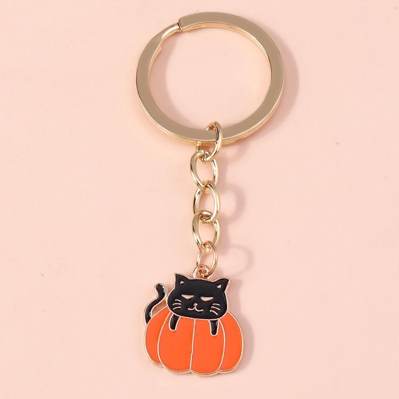 Cute Enamel Ghost Keychain Halloween Witch Pumpkin Bat Keyring Pendants for Car Key Holder Handbag Decor Jewelry  Accessories