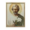 Saint Joseph With Lily Saint Joseph With Lily, 30X40 Cm, Light Oak Wooden Frame, Matte Paper 230 Gsm