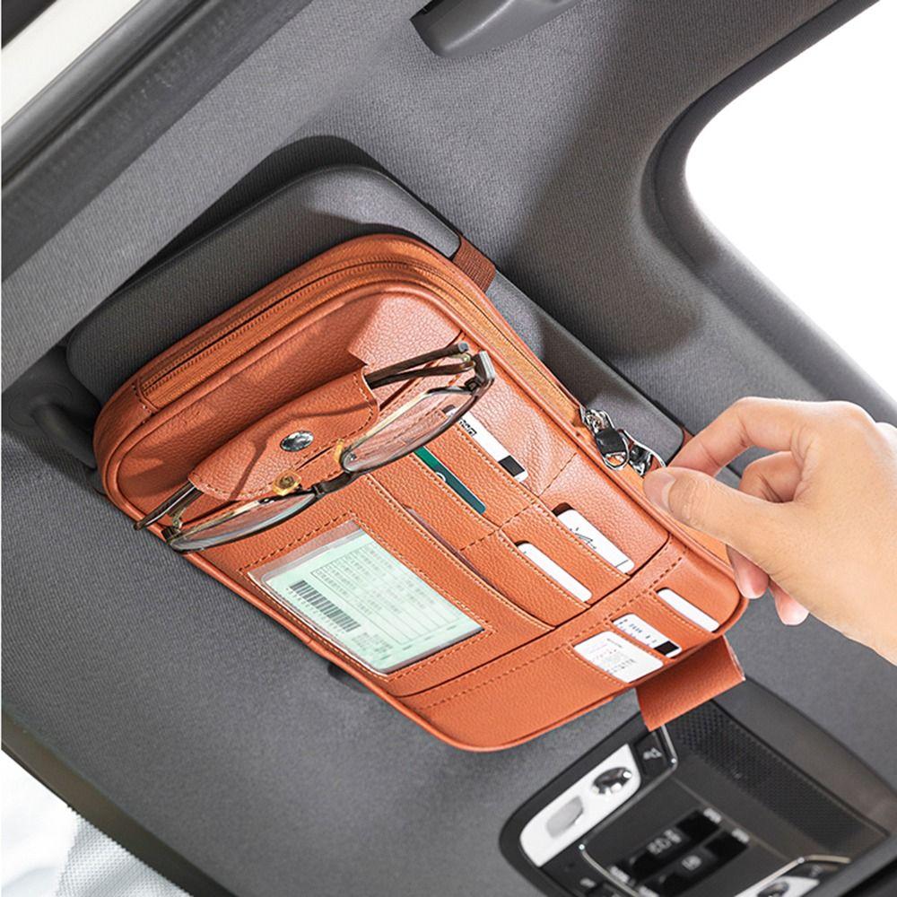 Multi-function Car Sun Visor Organizer Multi-Pocket Car Glasses Holder Sun Visor Cover
