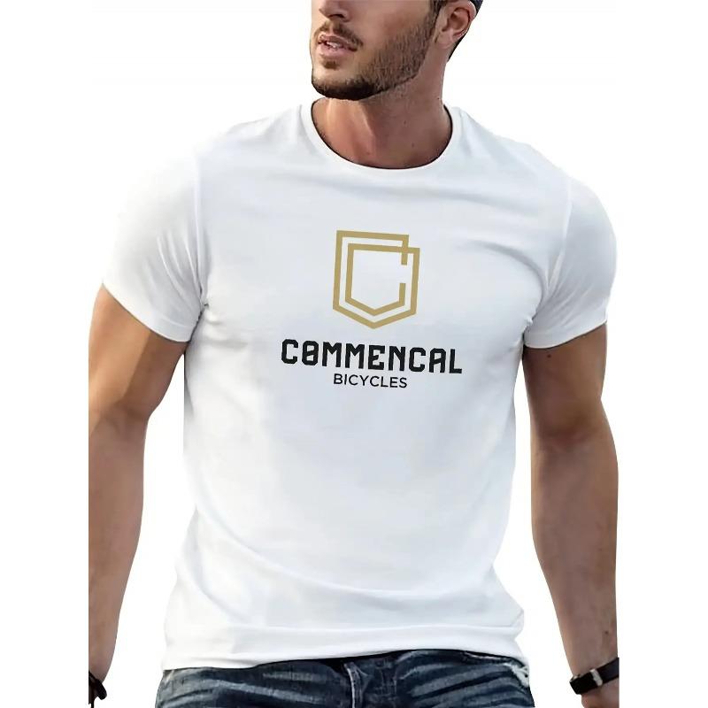 Мужская футболка Commencal с логотипом, европейские размеры, с милым дизайном. Удобная посадка, модная этническая одежда, стильный дизайн