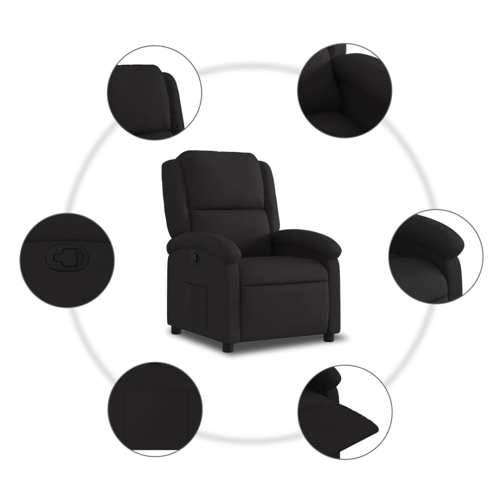 Relaxation Armchair Black Fabric