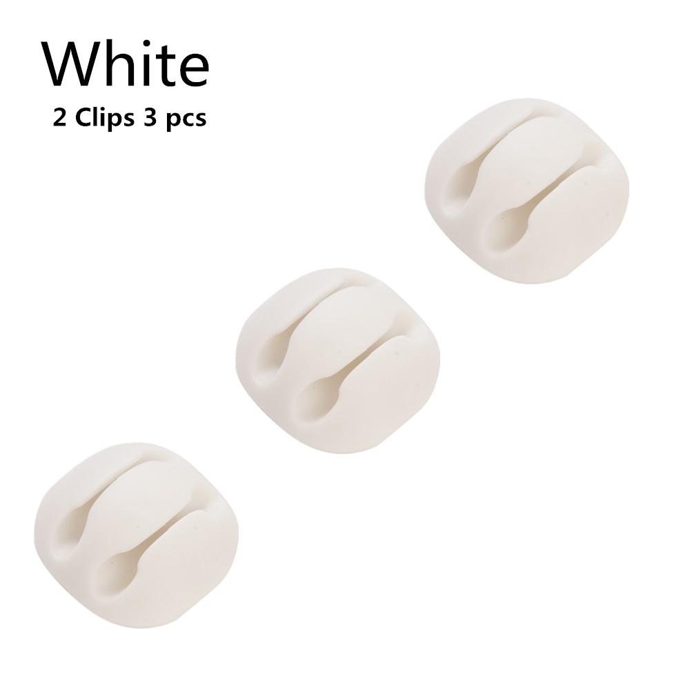 3pcs USB Cable Silicone Organizer Wire Winder Earphone Holder Cord Clip Phone Cables Tie Fixer Wire Management For Office Home