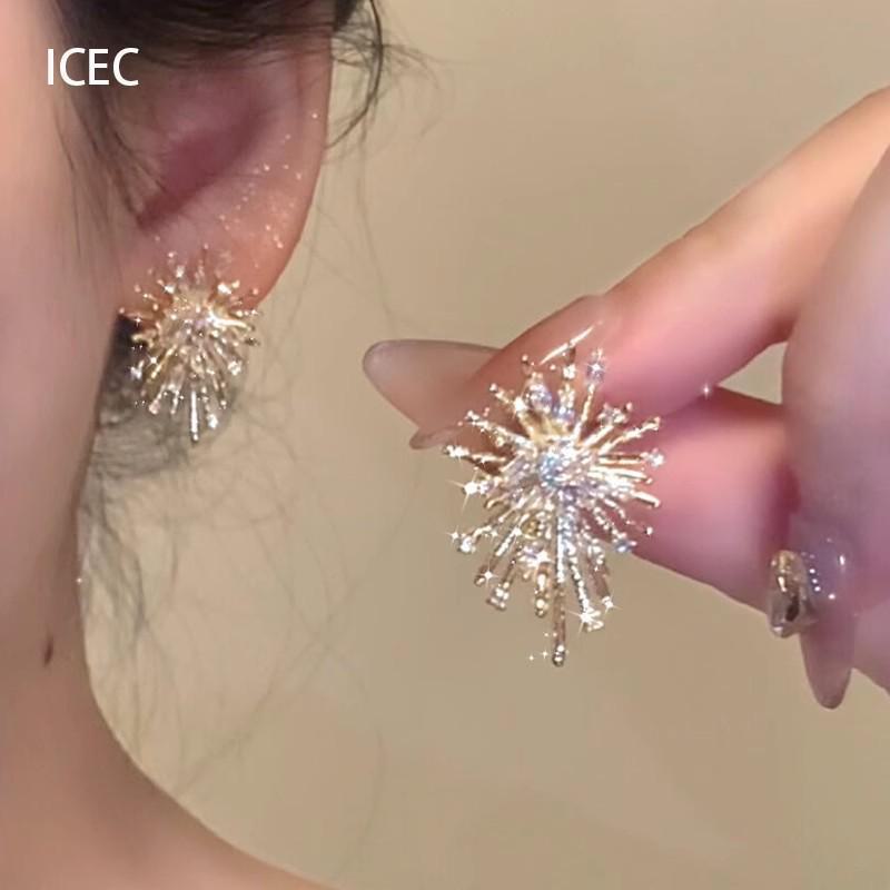 Изысканные серьги-фейерверки из циркона — универсальный дизайн звездного неба премиум-класса
