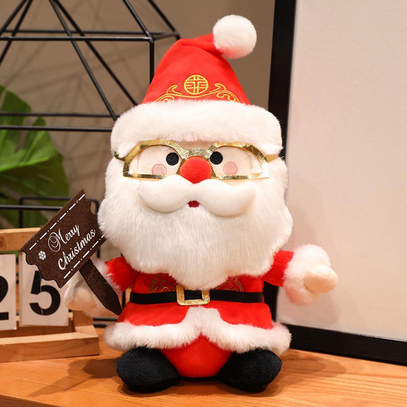 Плюшевая кукла Деда Мороза с оленем - Рождественский подарок для детей