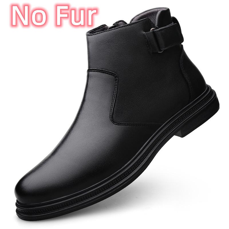 Moda Hasmatbop Brend Yuqori Qo'nji Erkaklar Kundalik Poyafzallari Barcha Turga Mos Haqiqiy Teri Erkaklar Qishgi Etiklari Erkaklar uchun Yon Fermuar Klassik Mototsikl Etiklari