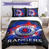 Rangers FC Печатный комплект постельного белья из 3 предметов Дышащий пододеяльник с наволочками Декоративное постельное белье для спальни дома