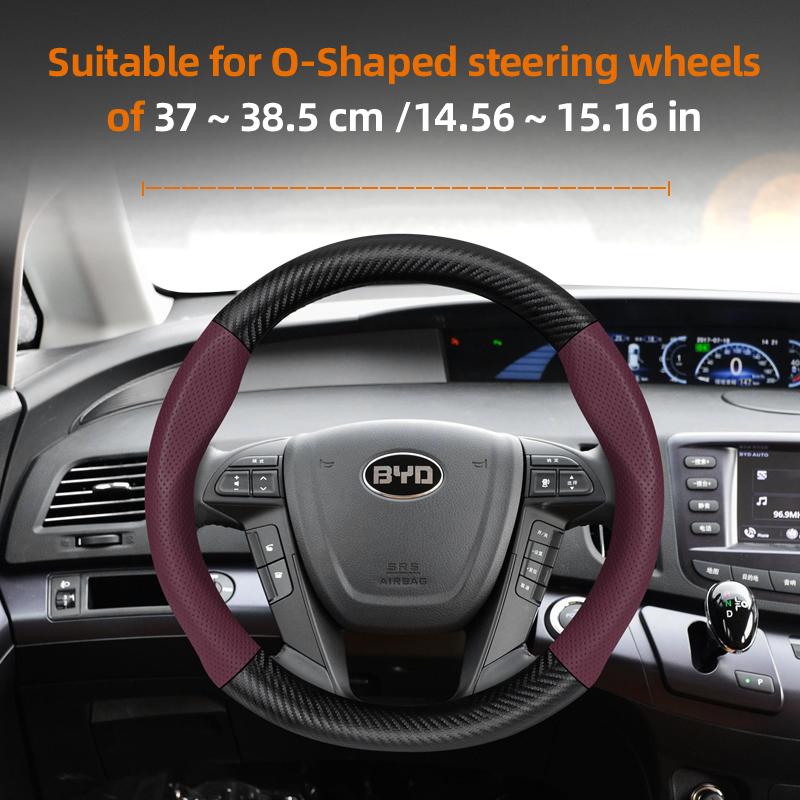 Suitable for Byd Breathable Leather Matte Carbon Fiber Texture Steering Wheel Cover Suitable for Dolphin Mini Seal Atto 3 King Shark 6 Song njbwy33