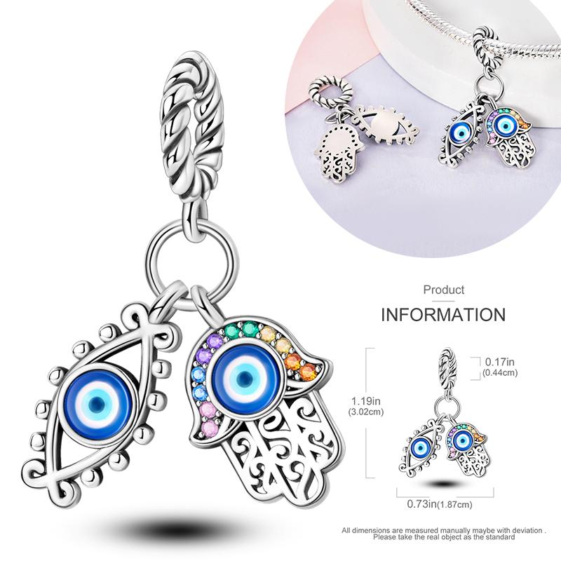Original Family Boy Girl Charm Beads 925 Silver Clover Heart Blue Palm Luminous Pink Charms Fit Bracelet DIY Jewelry Woman Gifts