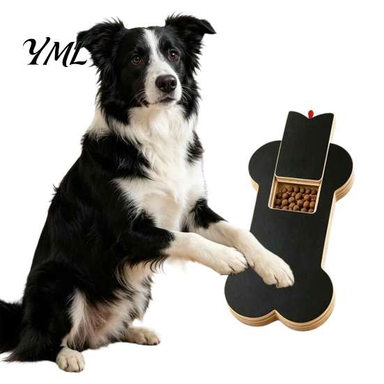 Interactive Dog Nail Trimmer Adjustable Scratch Board with Treat Box, Wooden Pet File Trimming Training Pad, Toy for Stress-free Paw Care Indoor