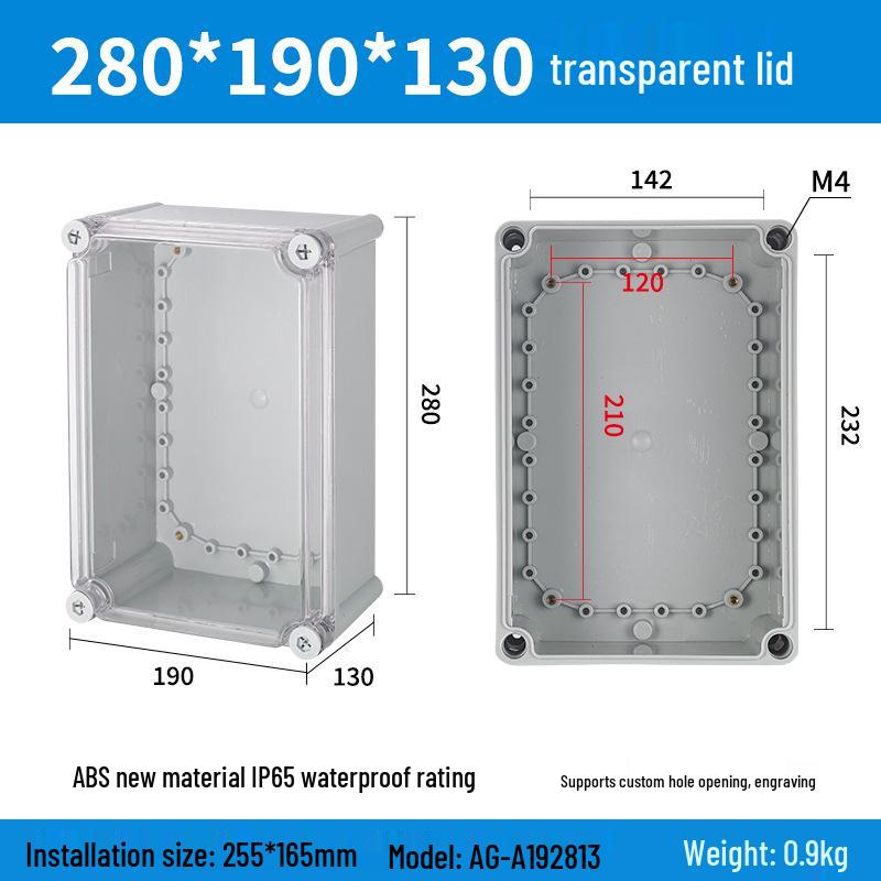 Уличный водонепроницаемый ABS корпус блока питания и розетки для мониторинга с клеммной колодкой и кнопкой