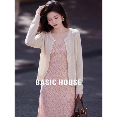 Базовый женский кардиган Basic House в французском стиле, тонкий трикотаж