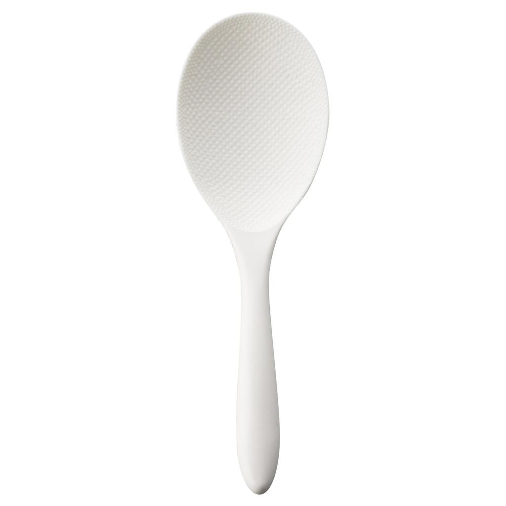Akebono Sangyo Rice Paddle, White, 24cm, Blister Case, Made In Japan, Commercial Use, Spoon-Shaped for Fluffy Rice Dispensing, Double-Embossed