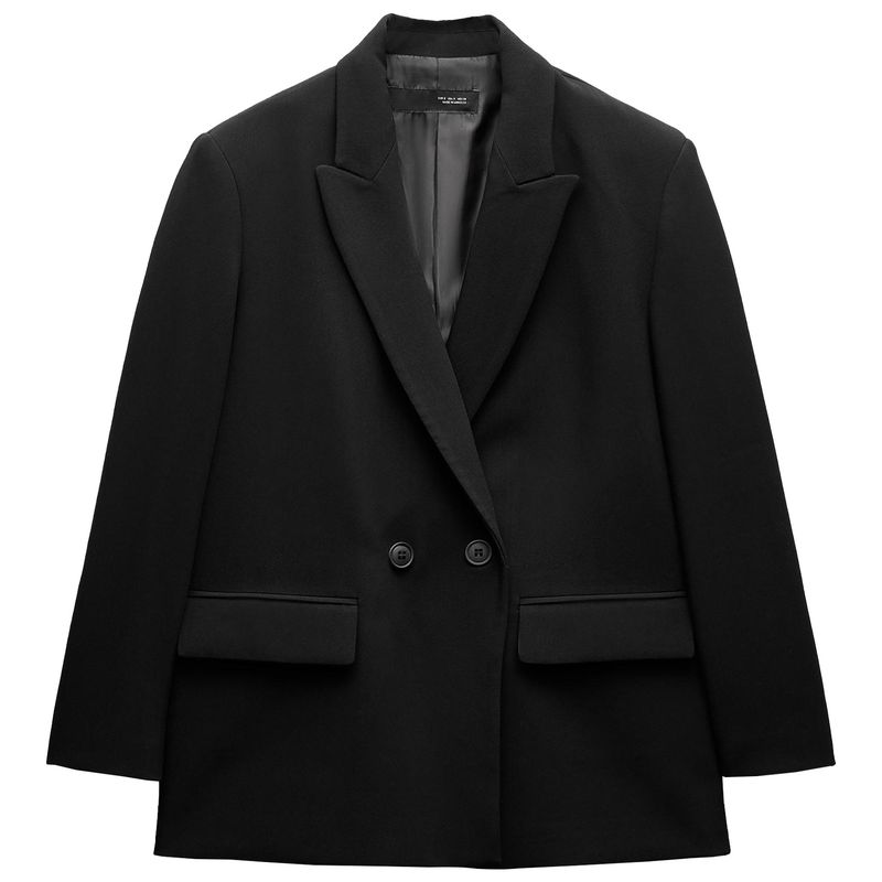 Zaprha 2025 Осень Новые Элегантные Лацканы Длинный рукав с Подплечниками Профильный Двубортный Блейзер 2753122