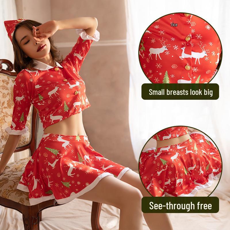 Sexy Temptation Christmas Split Lingerie Set for Couples 2213