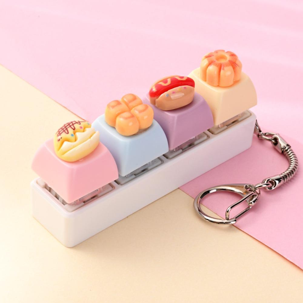 Simulation Food Food Miniature Fidget Keycap Finger Button Fake Food Key Chain Office Desk