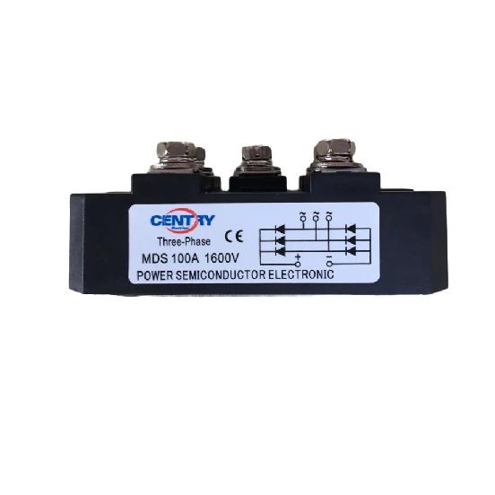 MDS100A High Power Bridge Rectifier 12V 24V 36V 48V 220V 480V AC-DC 1600V Diode Bridge Rectifier Module
