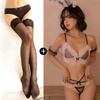 Pure lust, sexy lingerie, sexy lace, perspective temptation, split polka dot three-point bunny girl uniform suit