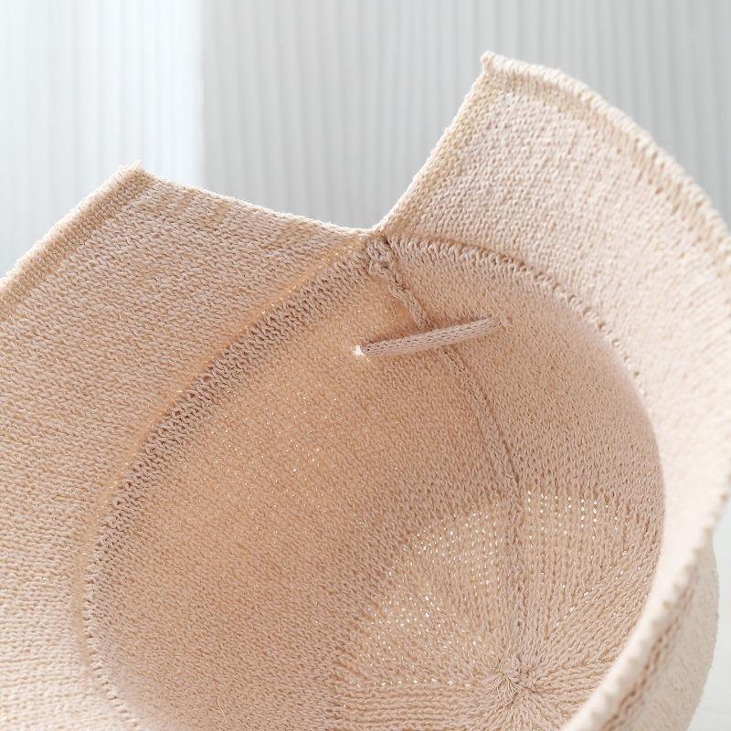Women S Shiny Ice Silk Knit Bucket Hat Short Brim Adjustable Sun Hat