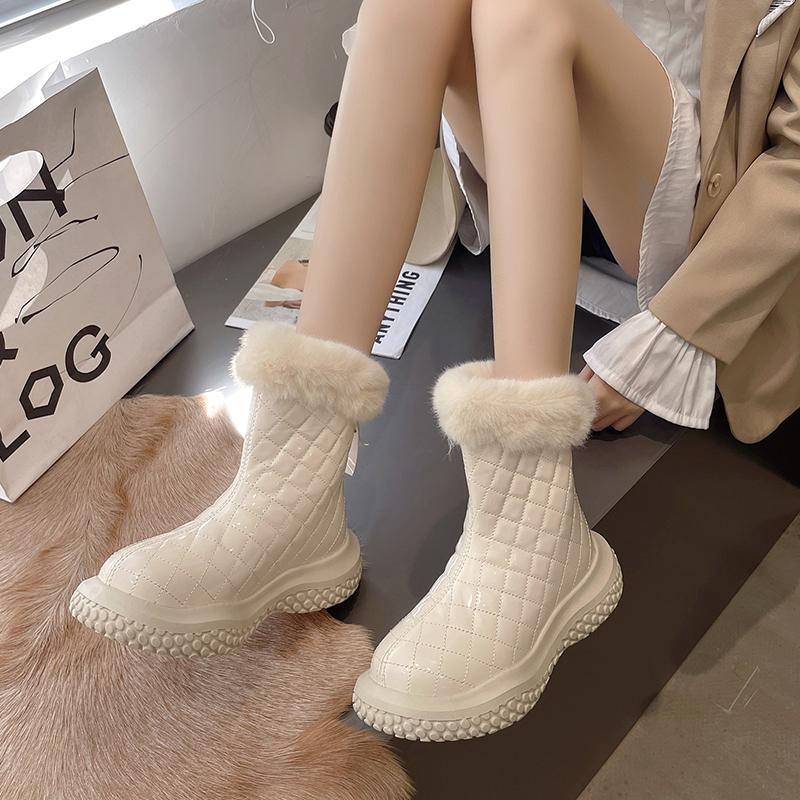 Женские зимние ботинки, теплая плюшевая женская зимняя обувь высокого качества, непромокаемые ботильоны, обувь на платформе для женщин, зимние ботинки