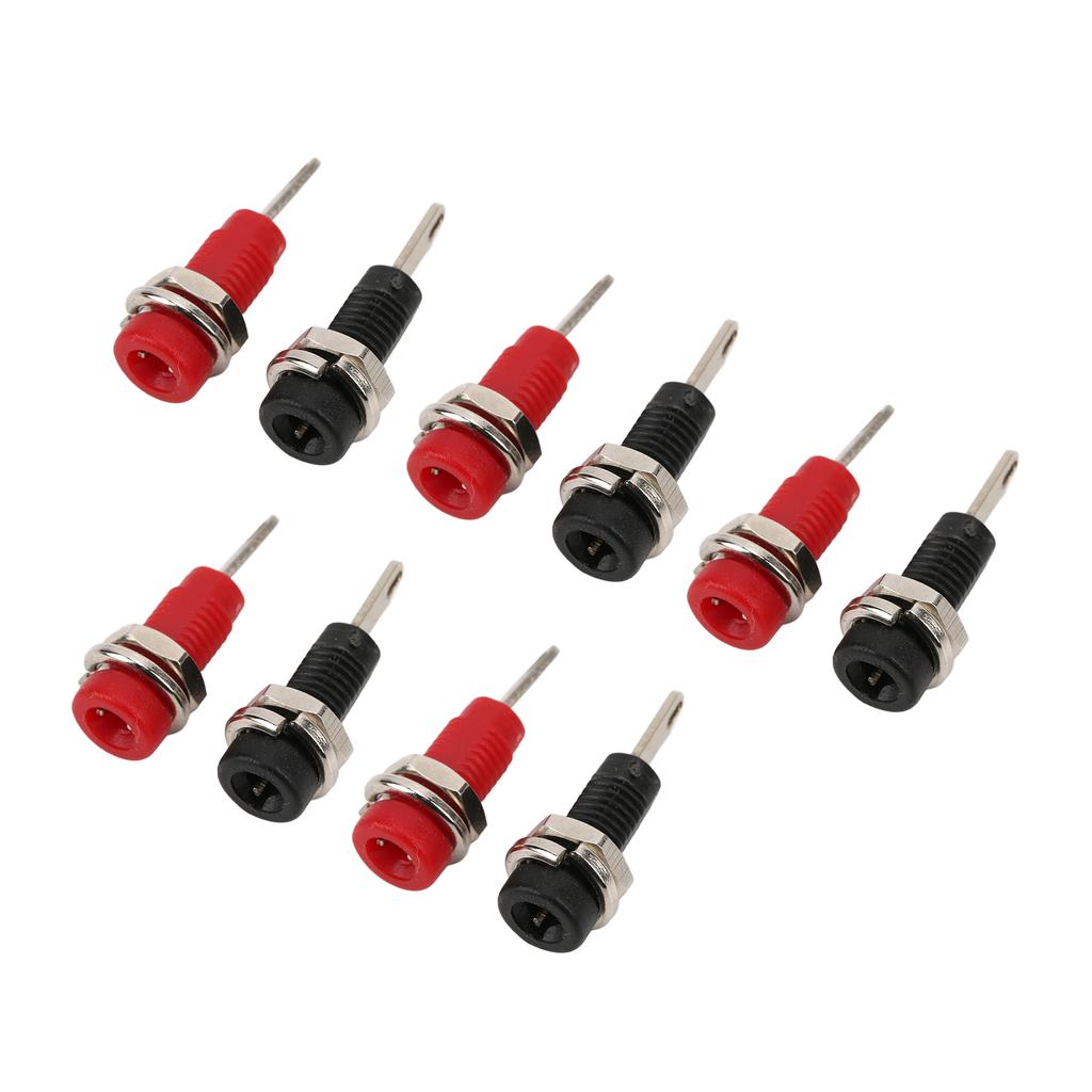 J.40003 2mm Banana Jack Socket Adapter Panel Mount Binding Post with Inner Spring Sheet Black and