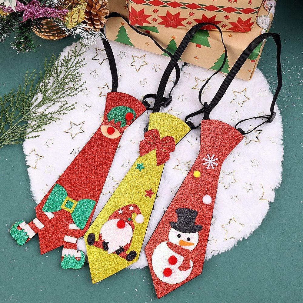Adjustable Christmas Tree Felt Tie 12 Types Snowman Elk Tie Felt Christmas Ties Merry Christmas