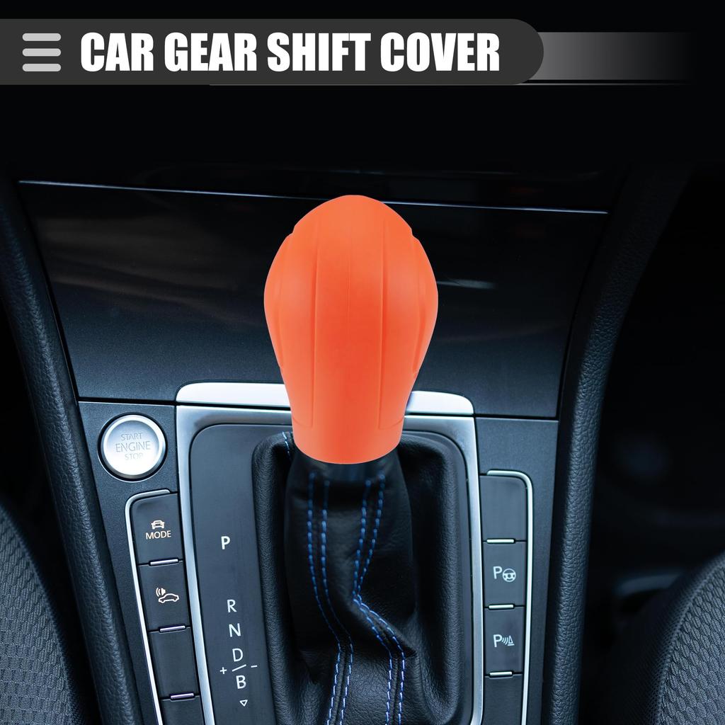 ACROPIX 2 шт. Чехол на рычаг переключения передач автомобиля, чехол для ручки ручного тормоза, противоскользящий силиконовый, универсальный, оранжевый