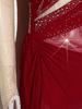 Women‘s Sparkly Rhinestone Leotard Dress Sheer Mesh Long Sleeve Mock Neck Color Blocking Asymmetrical Hem for Figure Skating Latin Performance