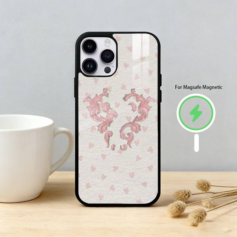 Чехол для телефона 'Однажды разбитое сердце' для iPhone 17 16 15 14 13 12 Pro Max Plus с зеркальной беспроводной магнитной крышкой